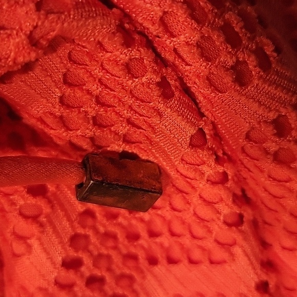 COVINGTON coral red mesh maxi dress. Ties at waist. Size is 6. - Picture 10 of 11